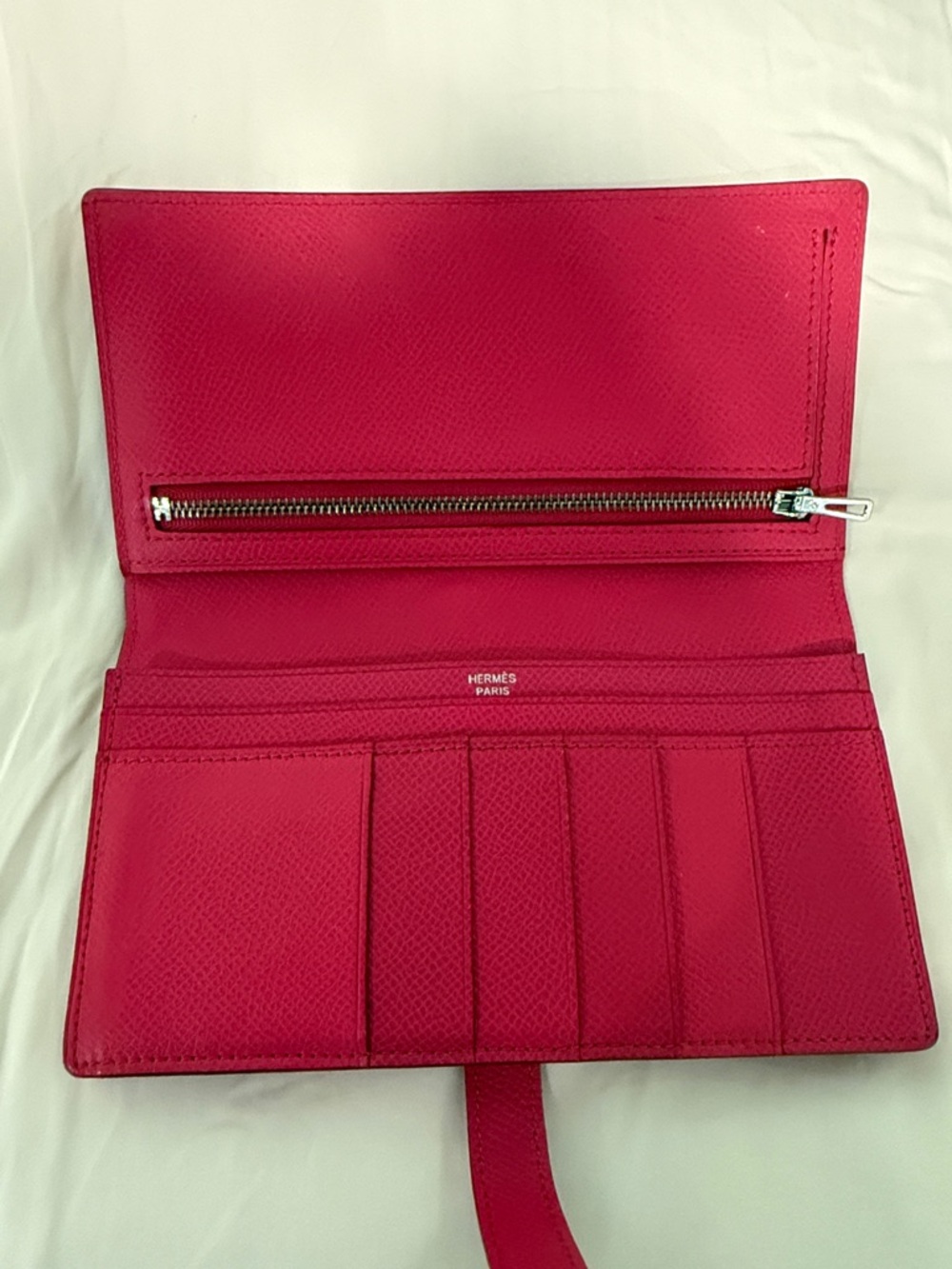 Pink Leather Wallet Clutch with Silver H Accent - Picture 2 of 7